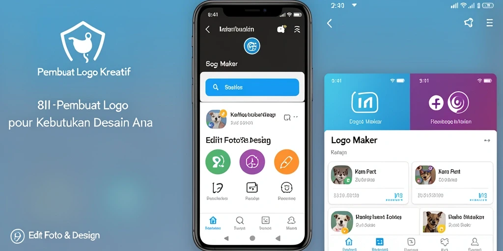 Antarmuka aplikasi 8II untuk desain logo yang mudah dan efisien.