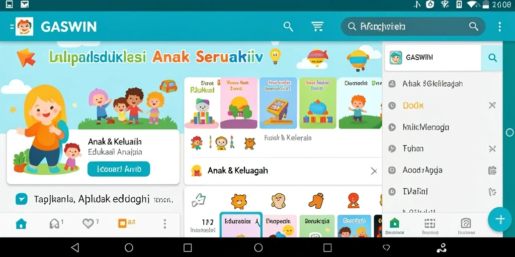 Antarmuka GASWIN yang ramah anak dan edukatif.