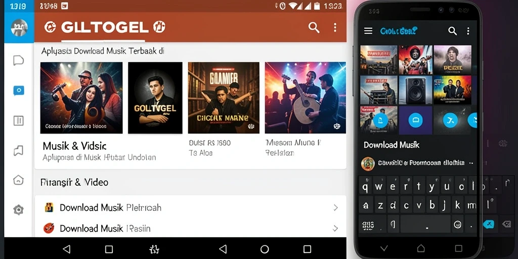 Antarmuka GOLTOGEL yang menarik untuk unduh musik.