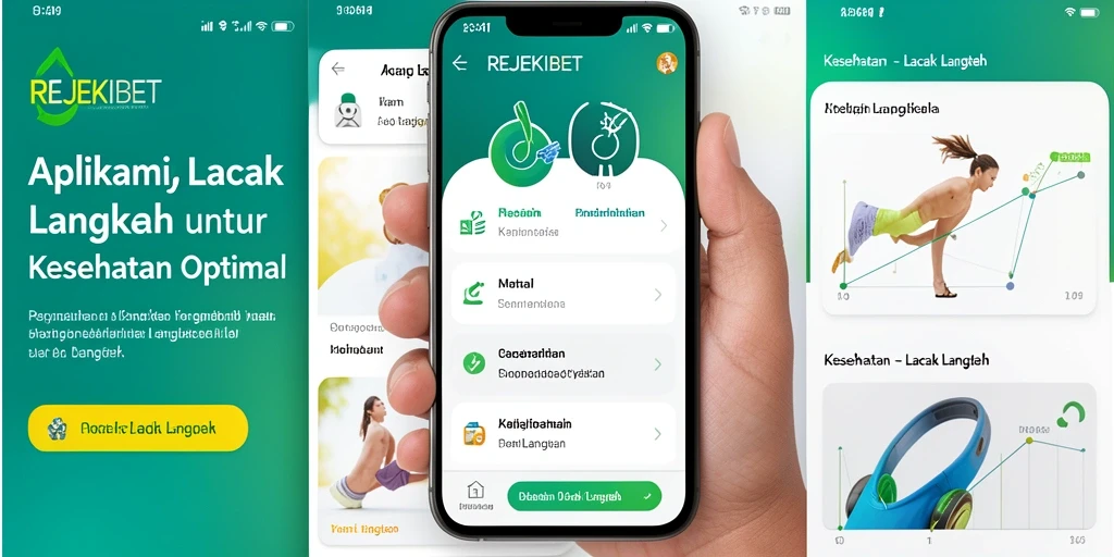 Antarmuka REJEKIBET menampilkan statistik lacak langkah pengguna.