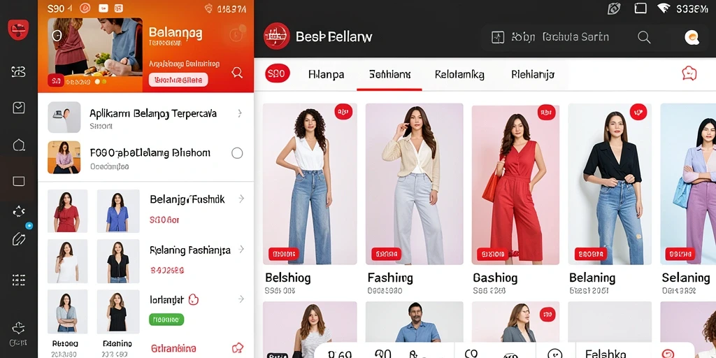 Antarmuka S80 yang menarik dan fungsional untuk belanja fashion.