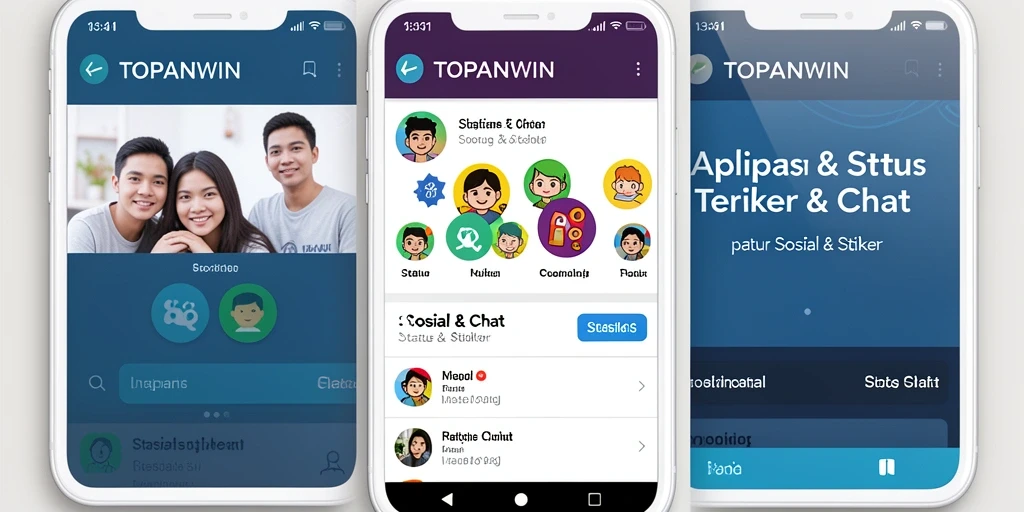 Screenshot aplikasi TOPANWIN menampilkan stiker-stiker yang menarik dan beragam.