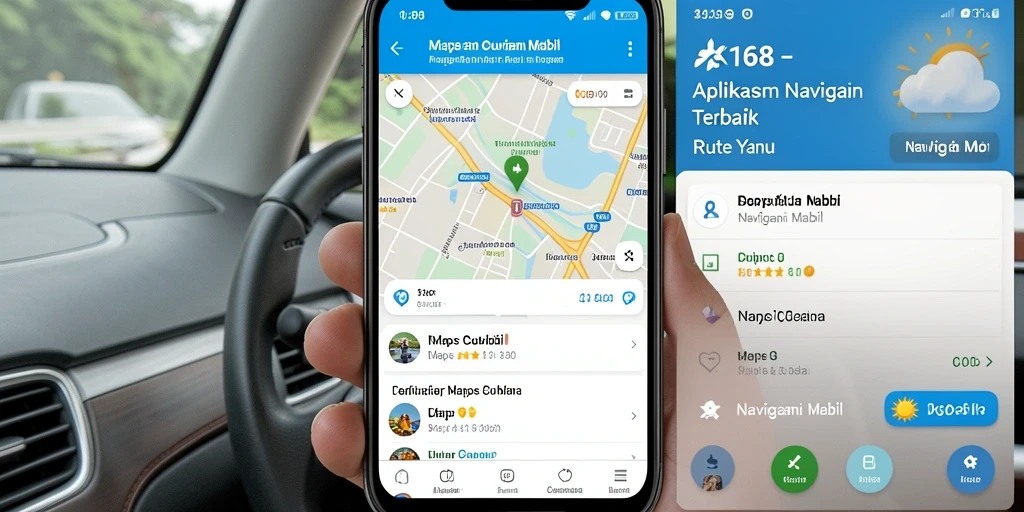 Tampilan antarmuka aplikasi X168 dengan fitur navigasi mobil.